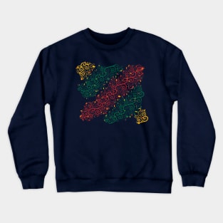 Lithuanian Vine Pattern - Yellow, Green and Red Crewneck Sweatshirt